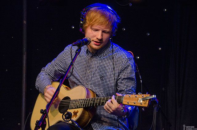 Ed Sheeran performing on the Stern Show in 2014