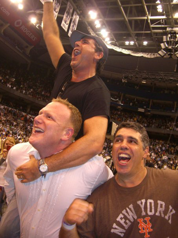 Ross Zapin, Jon Harris, and Gary at Springsteen's concert in Toronto