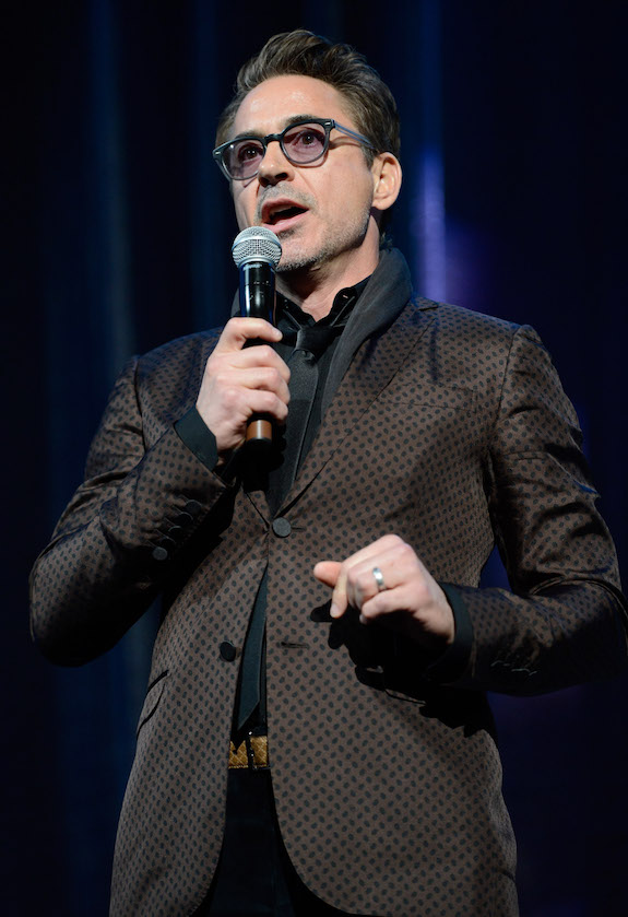 NEW YORK, NY - JANUARY 31: Robert Downey Jr. speaks onstage "Howard Stern's Birthday Bash" presented by SiriusXM, produced by Howard Stern Productions at Hammerstein Ballroom on January 31, 2014 in New York City. (Photo by Kevin Mazur/Getty Images for SiriusXM)