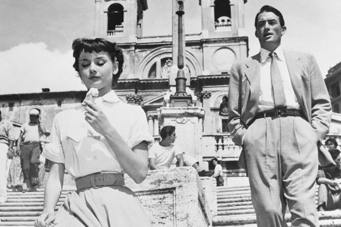 Audrey Hepburn and Gregory Peck in "Roman Holiday" (1953)