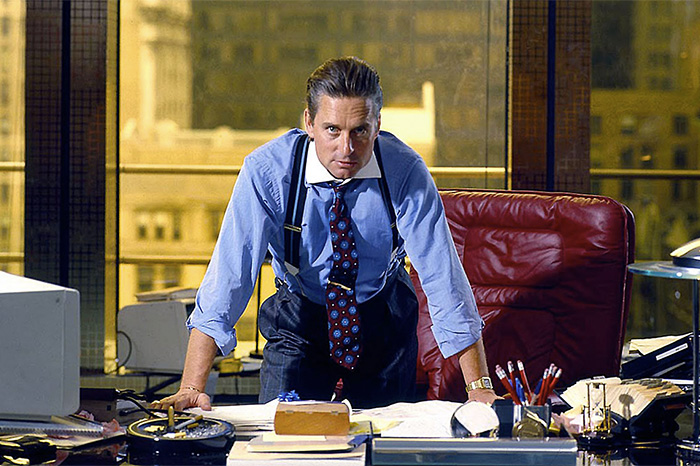 Michael Douglas in "Wall Street" (1987).