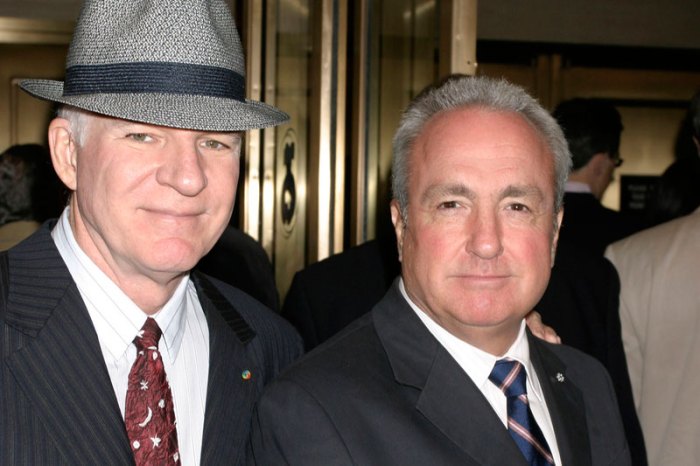 Steve Martin with "Saturday Night Live" executive producer Lorne Michaels