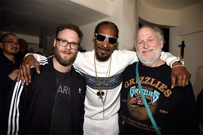 Seth Rogen, Snoop Dogg, and Seth's father at Hilarity for Charity