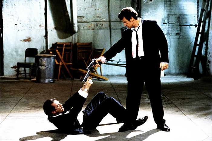 Steve Buscemi and Harvey Keitel in "Reservoir Dogs" (1992), Quentin Tarantino's first feature film