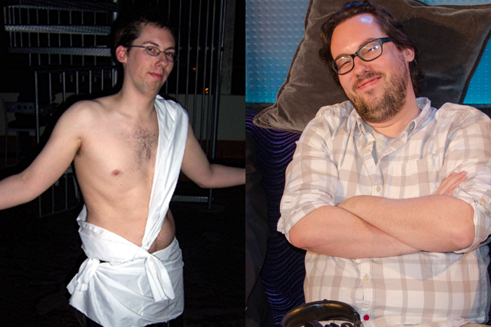 JD Harmeyer in 2006 (left) and 2015 (right)