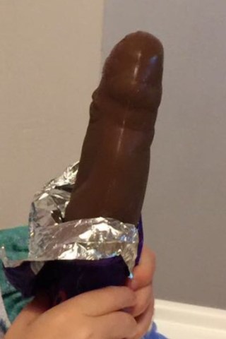 Chocolate Santa Really Looks Remarkably Phallic