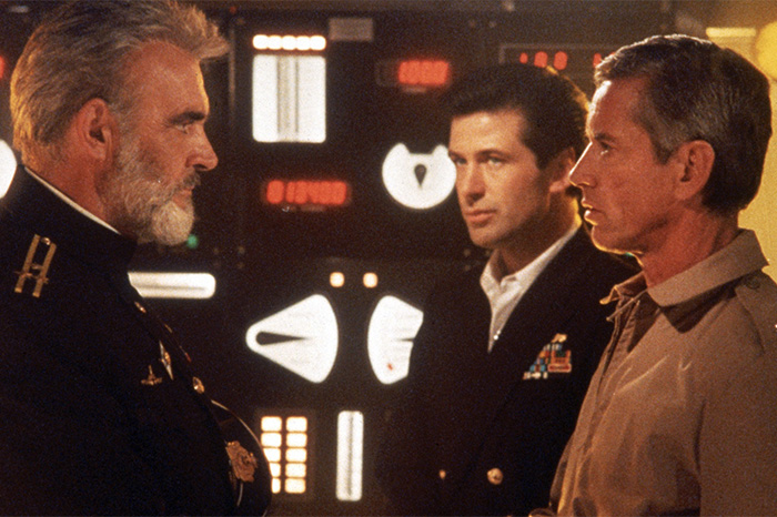 Sean Connery, Alec Baldwin, and Scott Glenn in “The Hunt for Red October” (1990).