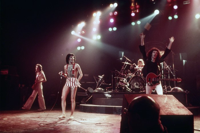 Queen in concert circa 1977
