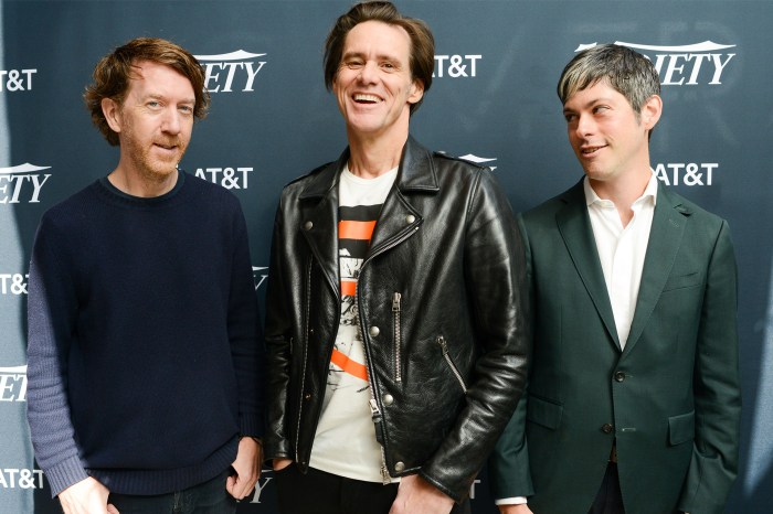 Chris Smith, Jim Carrey, and VICE's Danny Gabai at Toronto International Film Festival