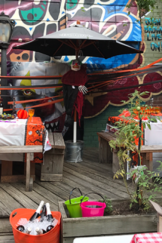 Richard Hosts a Halloween-Themed Baby Shower