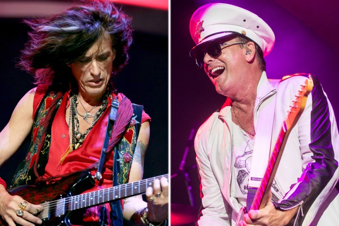 Aerosmith guitarist Joe Perry (left) and Cheap Trick singer Robin Zander (right)