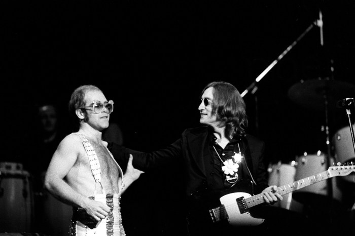 Elton John and John Lennon on stage together