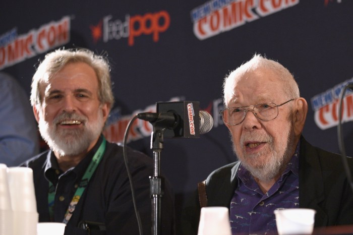 Al Jaffee, right, contributed to Mad magazine for over 60 years.