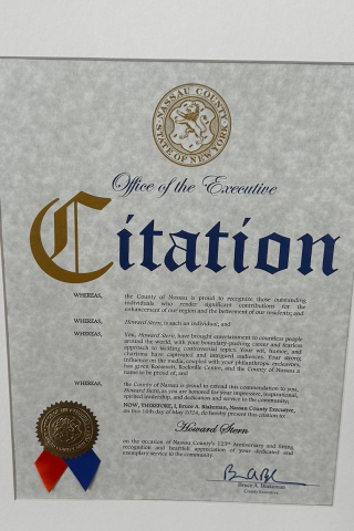 Nassau County Honors Howard With a Citation